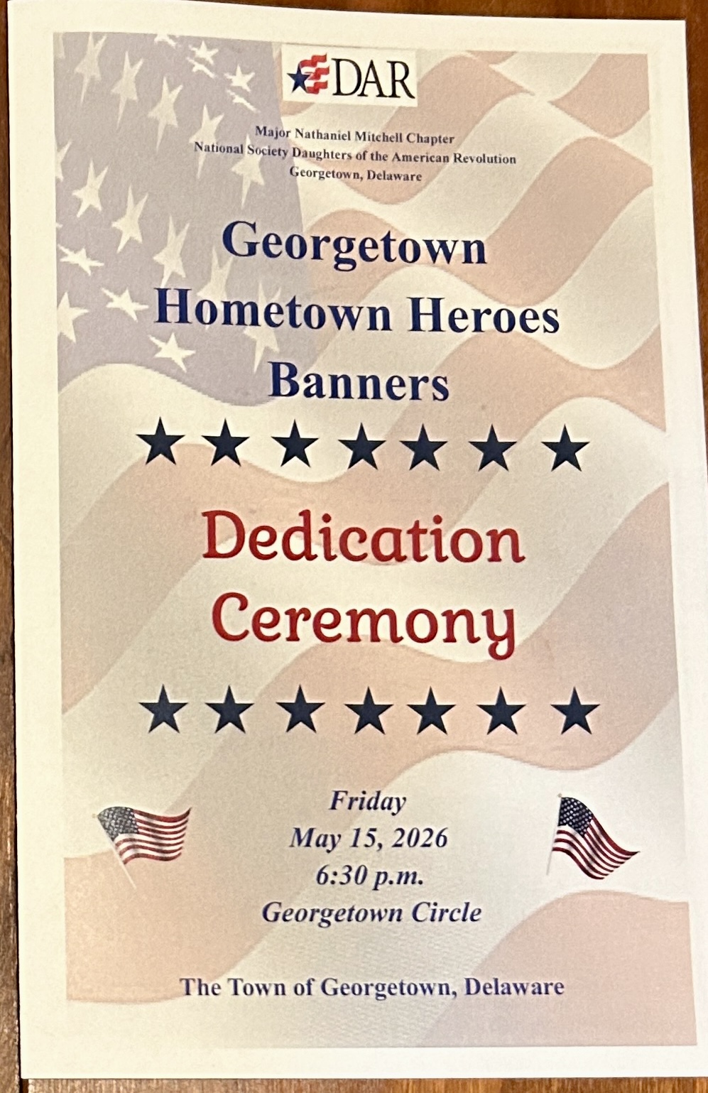 DAR Georgetown HTH program 2026